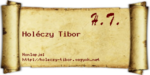 Holéczy Tibor névjegykártya